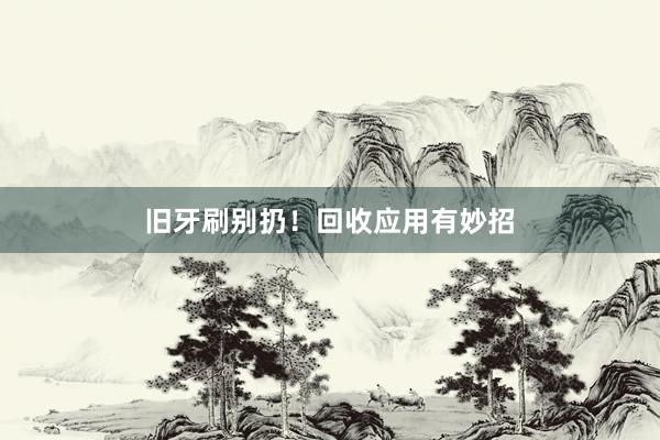 旧牙刷别扔！回收应用有妙招